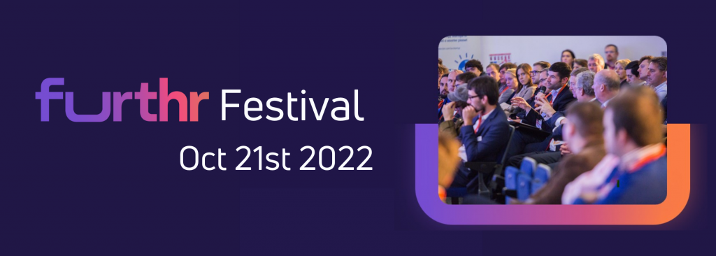 White Text on purple Furthr Fest Banner