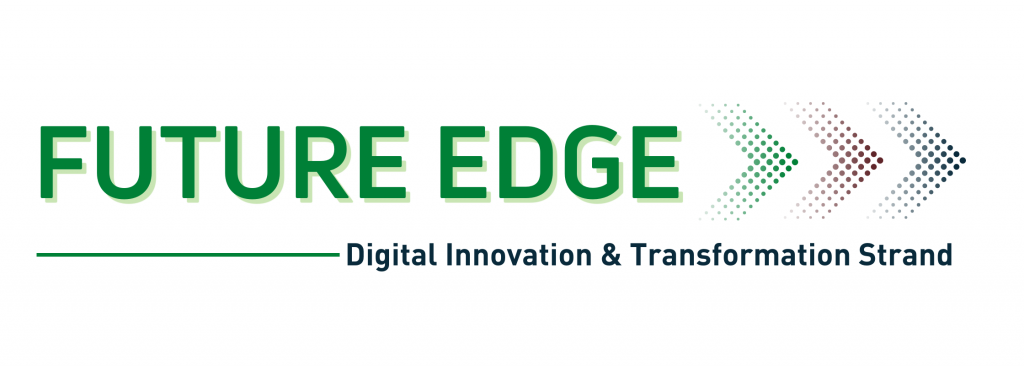 Green 'Future Edge' Text on white for Immersive Technologies Skillnet